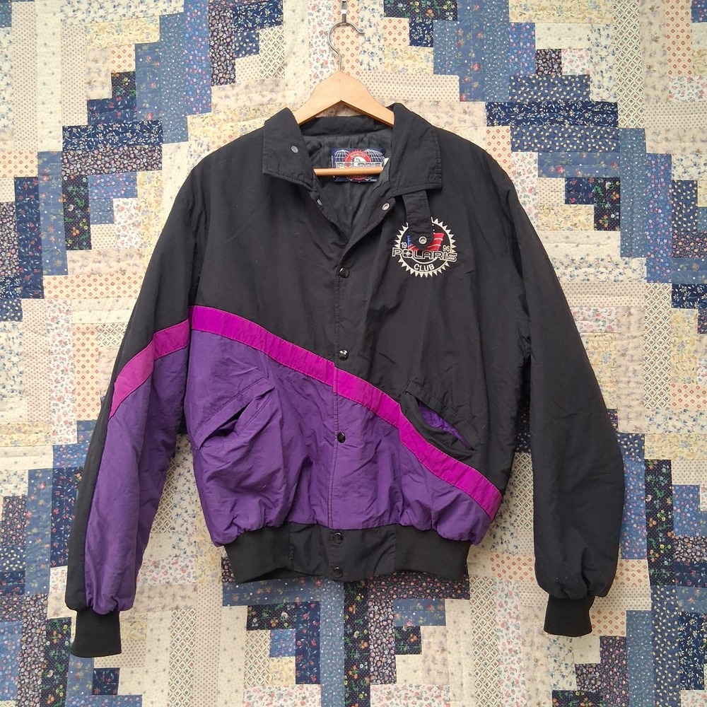 Vintage Polaris Club L.E. 1996 Snowmobile Jacket Purple and Black Size Large